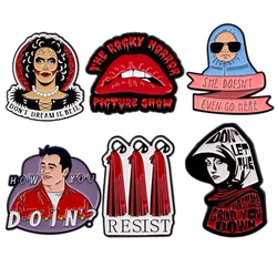 Horror Enamel Pins Movie Quotes Brooches Badge Lapel Pin For Backpack Clothes Accessories Creative Jewelry Friends Gifts
