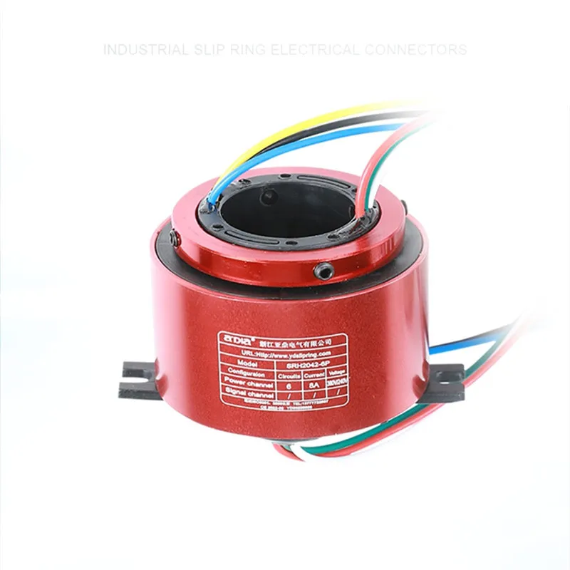 High Speed Small Through Bore Slip Ring Hole 20mm 6P Precision Bearings Unique Signal Handling Performance For Medical Machine