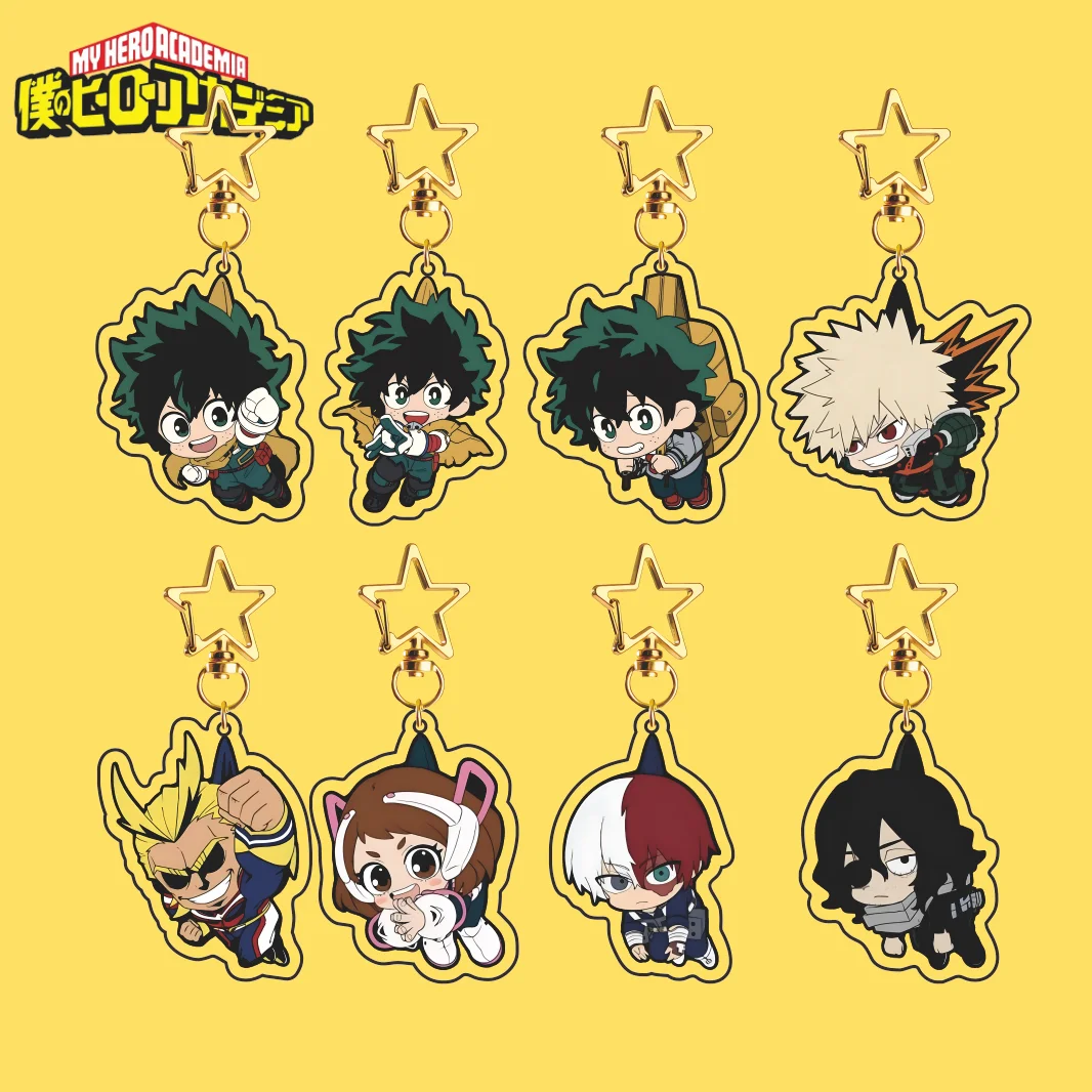 My Hero Academia Series 2026 New Arrival Acrylic Keychain Midoriya Bakugo Todoroki Uraraka All Might Aizawa Q‑Style Pendant Gift