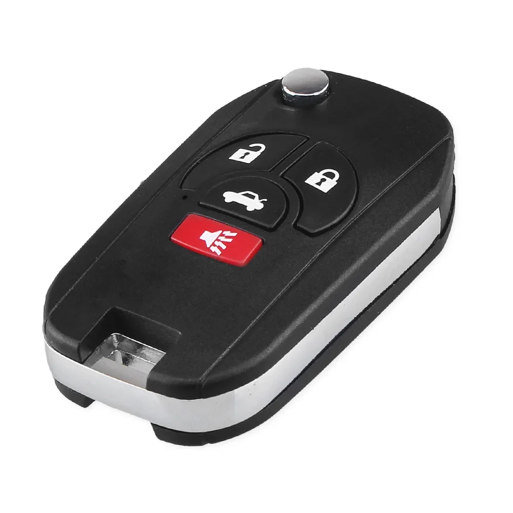 KEYYOU New 4 Buttons Uncut Blank Remote Flip Folding Key Shell Case Fob for Nissan Altima Maxima Sentra Versa