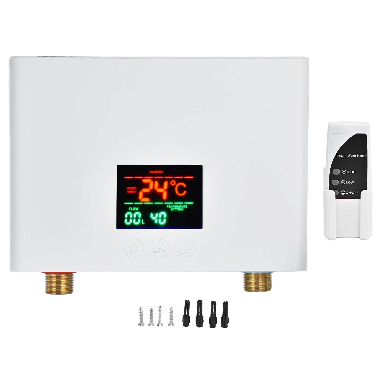 Touch Panel 5500W Tankless Electric Water Heater Remote Control 220V for Kitchen Bathroom 30‑55℃