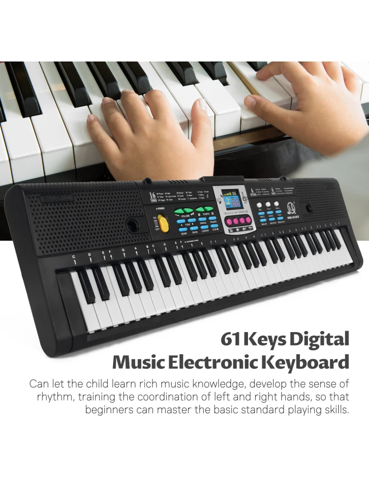 61key Multifunctional Electronic Keyboard Children Digital Electric Piano Microphone Beginner Electronic Keyboard Instrument