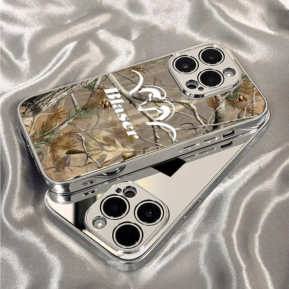 B-BlaserS Usa Rifles Phone Case For iPhone 12-17 Pro Max Plus Electroplated Metal Bumper Case Slim Tempered Glass