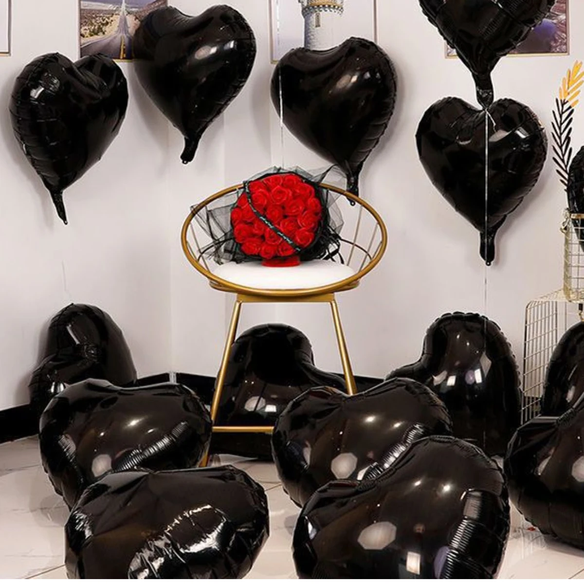 10 Stück 18 Zoll Herz Folienballons Heliumballon Verlobung Hochzeit Dekorationen Geburtstagsfeier Valentinstag Partyzubehör