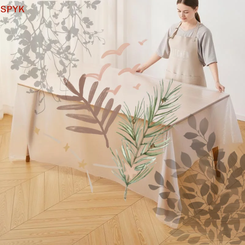 25/80Pcs White Disposable Tablecloth Thickened Plastic Film Waterproof Oil Proof For Rectangle Round Tables