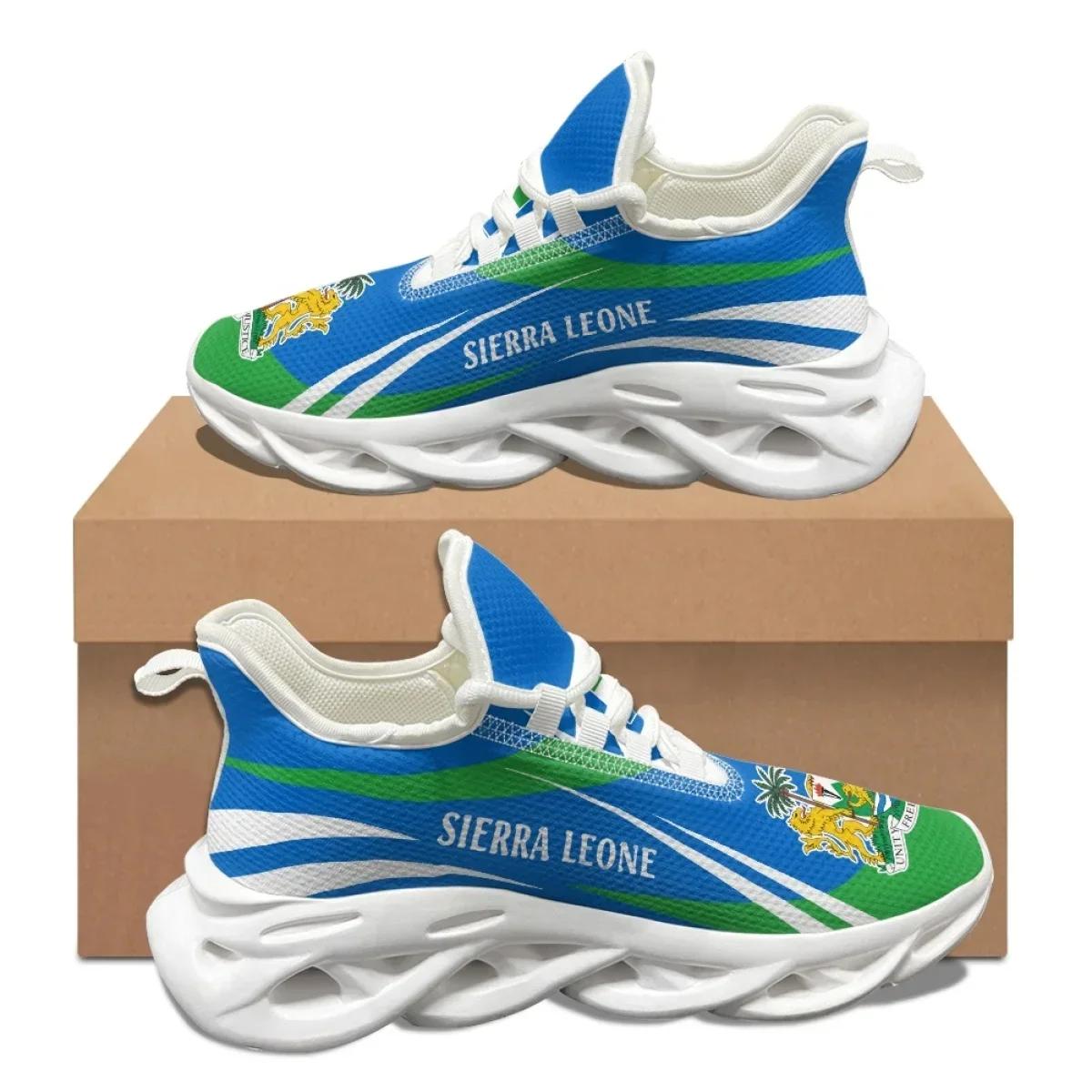 

Sierra Leone Country Flag Custom Ladies Autumn Winter Round Toe Nonslip Vulcanized Shoes Brand Design Woman Comfortable Sneakers