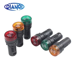 1PC AD16-22SM 16SM Red Green Yellow 12V24V220V 22mm 16mm Flash Signal Light LED Active Buzzer Beep Alarm Indicator Lamp