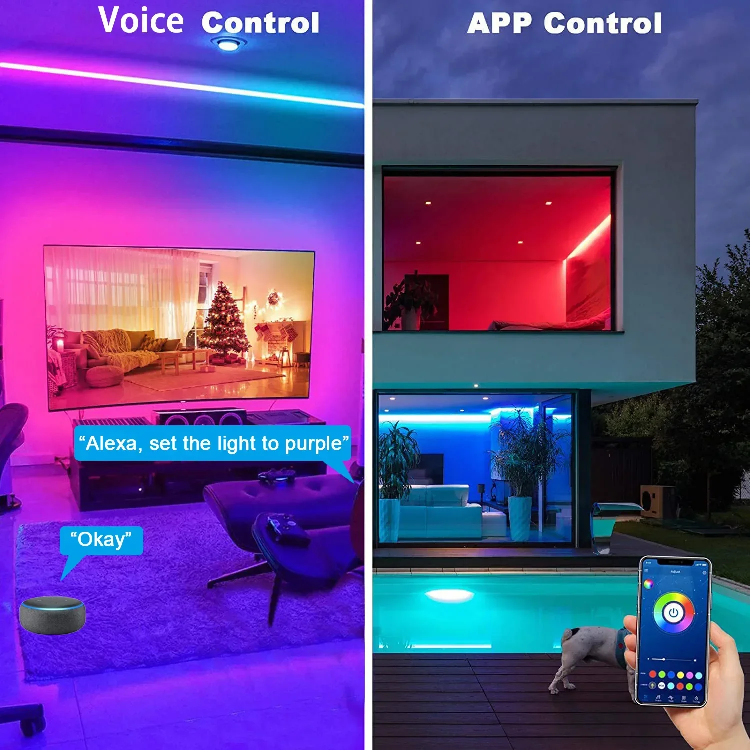 Strisce LED intelligenti Controllo Bluetooth Luci di sincronizzazione musicale RGB Lampada USB flessibile Nastro a nastro per la decorazione della