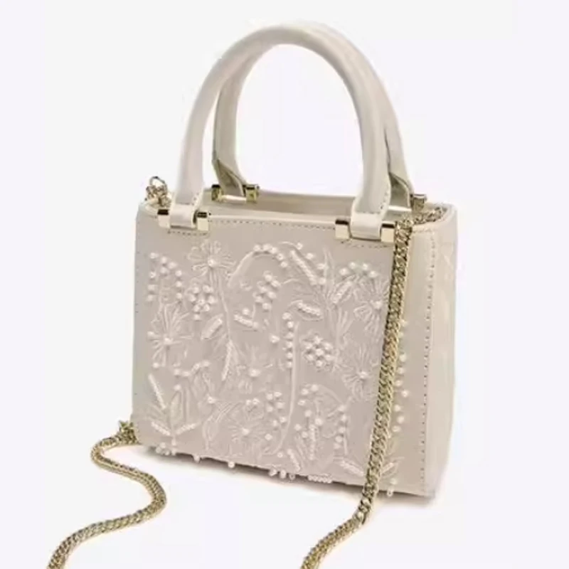 

New Floral Embroidery Square Bag High Quality Tote Bag Large Capacity Women Handbag Lady Purse Shoulder Bag