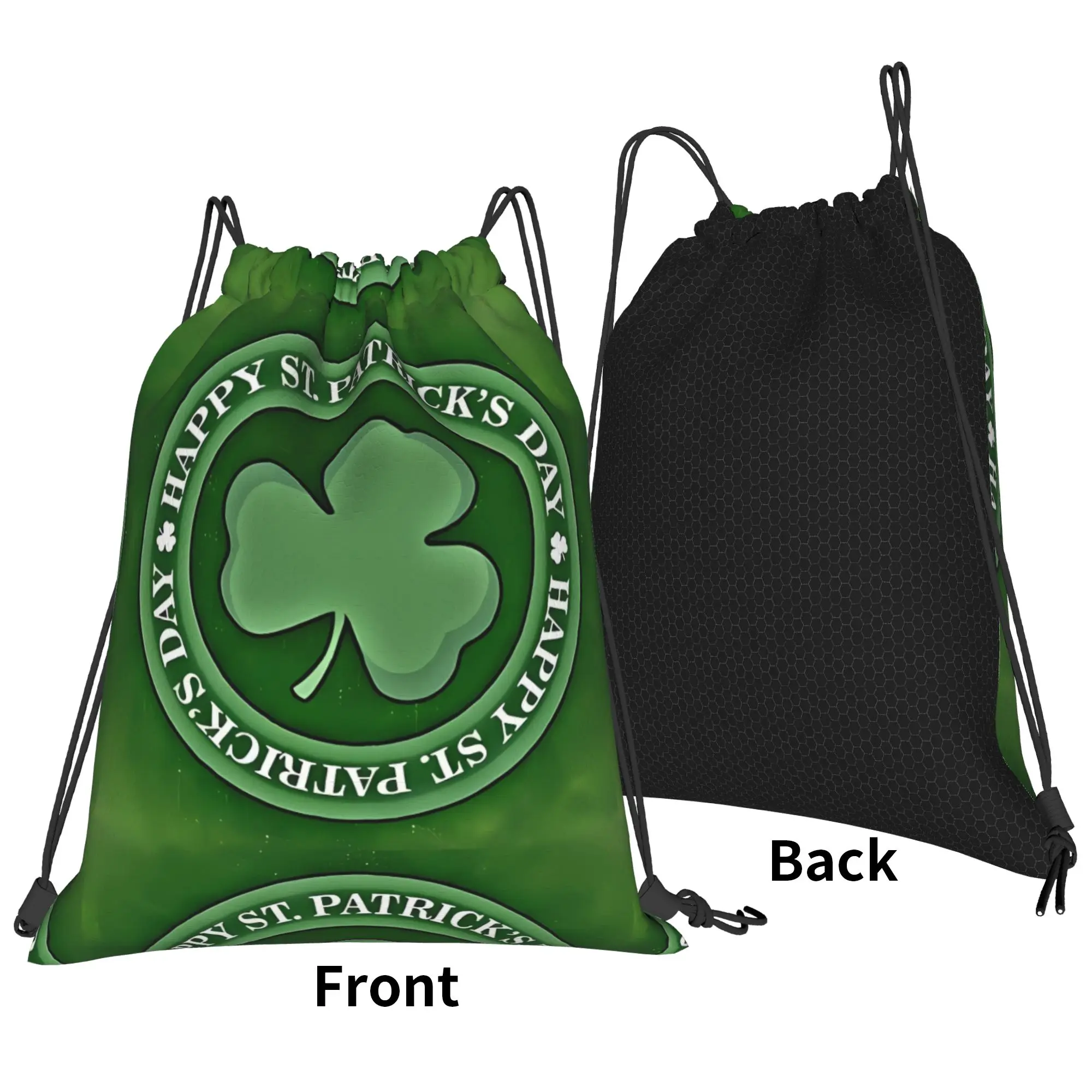 St Patricks Day Happy Portable Sports Riding Gym Drawstring Storage Sporty Backpacks