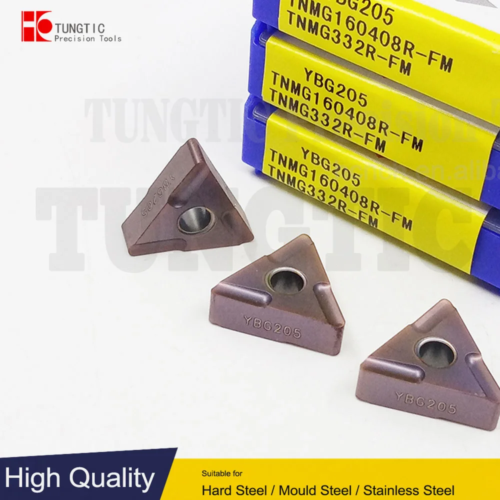 

TNMG160408R-FM YBG205 TNMG332R-FM TNMG 160408 R-FM Общие токарные режущие инструменты Токарные вставки Обработка металла для ЧПУ