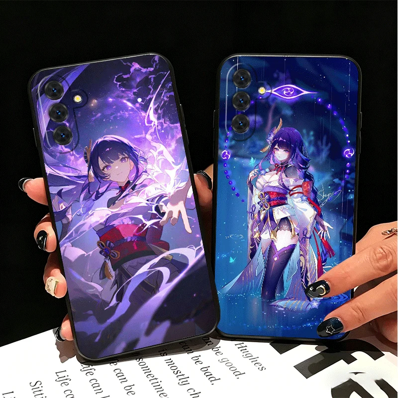 Genshin Impact Raiden Shogun Silicone Phone Case for Samsung A17 A16 A15 A14 A13 A57 A56 A55 A54 A53 A37 A36 A35 A34 A33 A27 A26
