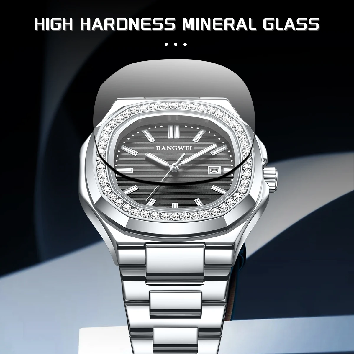 LIGE ธุรกิจนาฬิกาผู้ชายนาฬิกาควอตซ์กันน้ำนาฬิกาส่องสว่างสไตล์สายสแตนเลสกีฬานาฬิกาสำหรับชายรีโลจ ฮอมส์