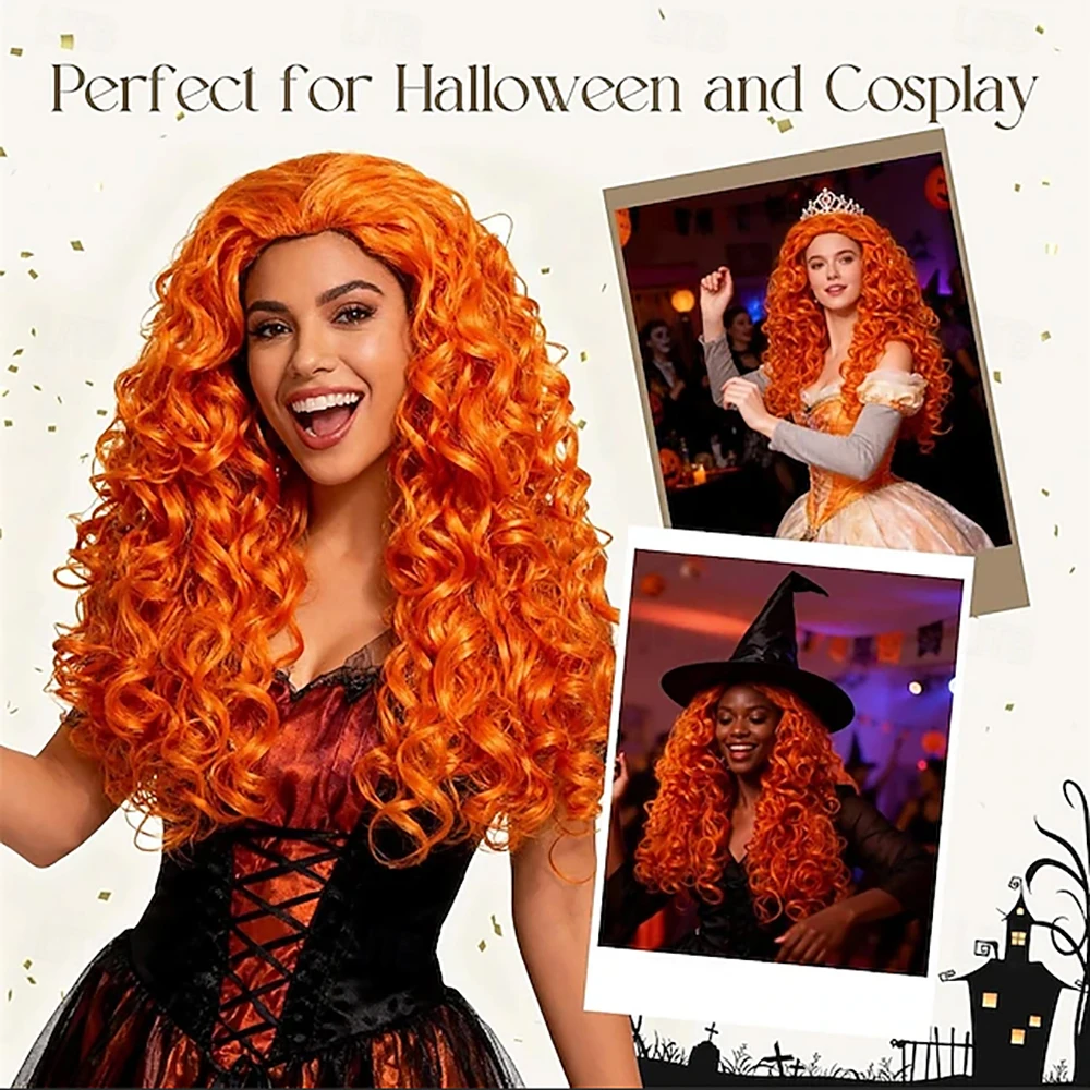 Synthetic Hair Wig Long  Curly Wavy Wigs  for Carnival Festival Party