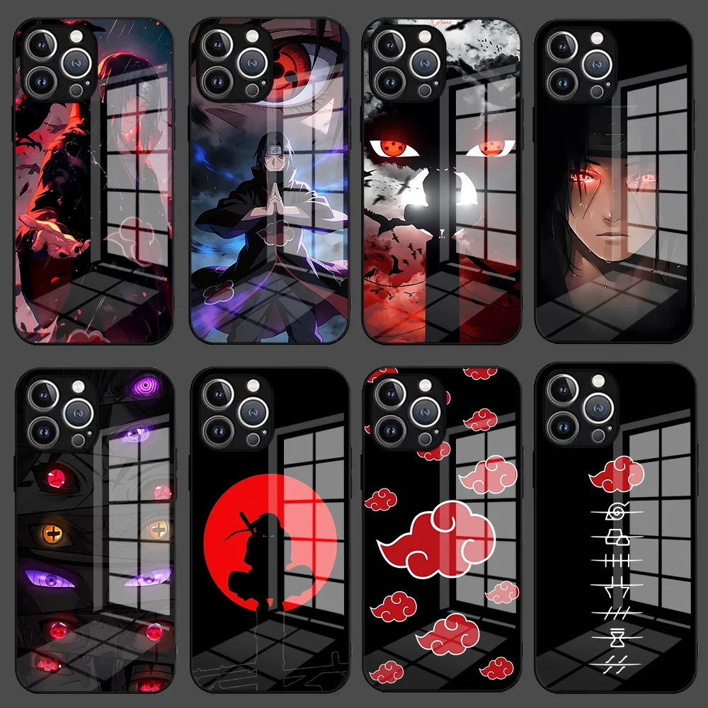 Чехол для телефона с аниме-дизайном N-Narutos для iPhone 17e, 17, 16, 16e, 15, 14, 13, 12 Mini, 11 Air, Pro, XS Max, XR, X Plus, стеклянная силиконовая рамка, задняя крышка