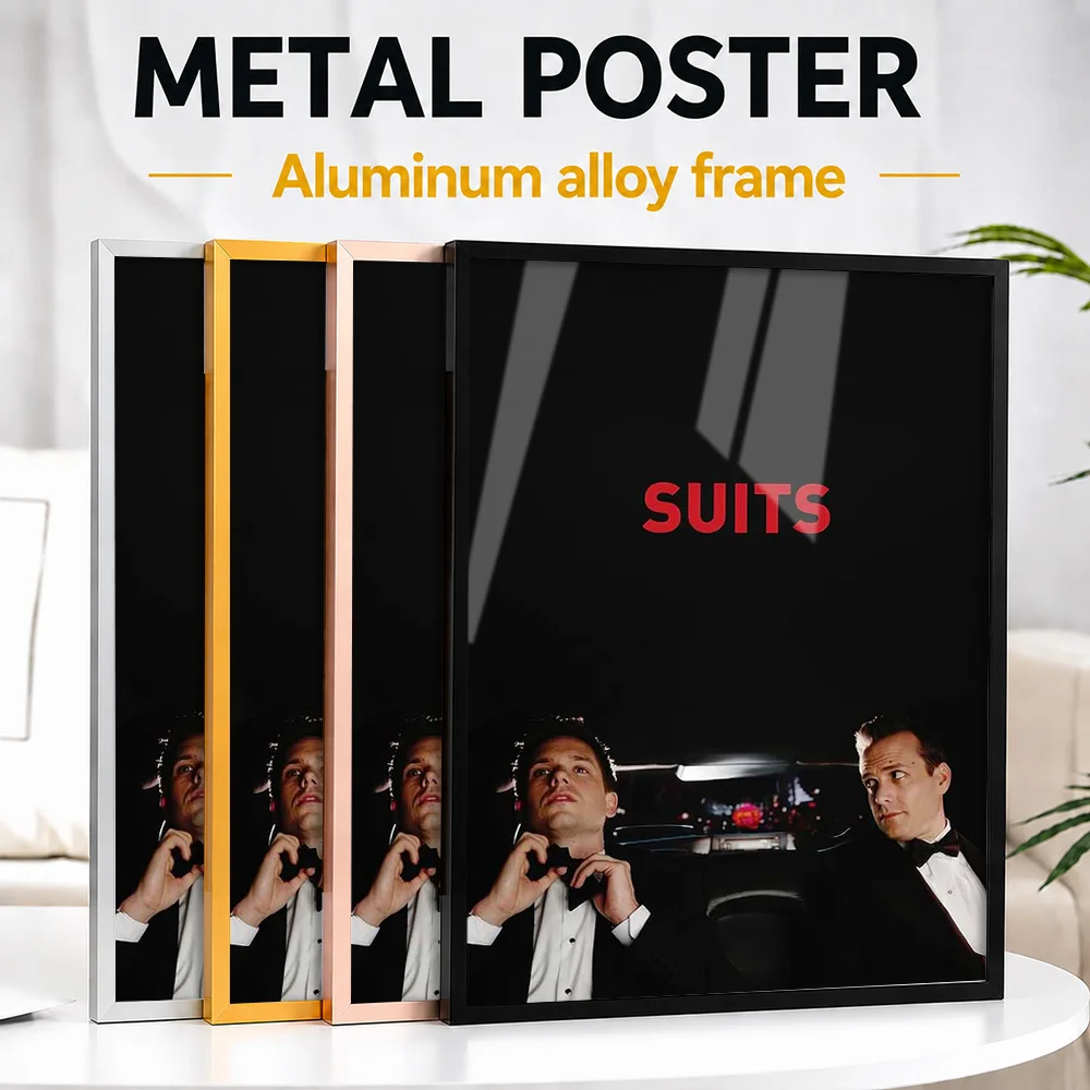 Suits TV Show Framed Metal Print Customized Photo Cinematic Thriller Style Wall Art For Home Theater Thoughtful Birthday Gift