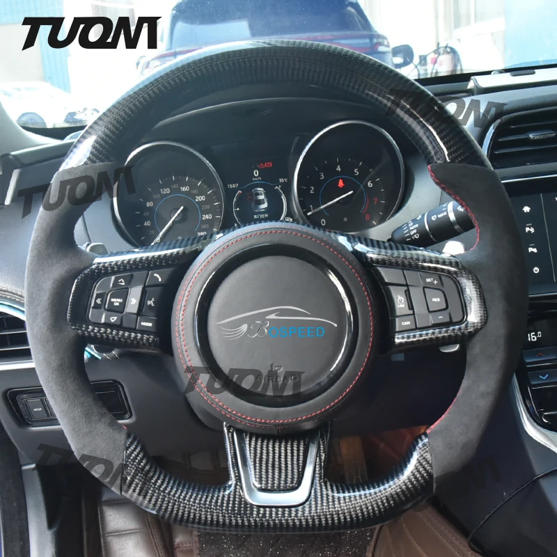 Real Carbon Fiber Car Steering Wheel Fit For Jaguar XF F-Type F-Pace E-Pace