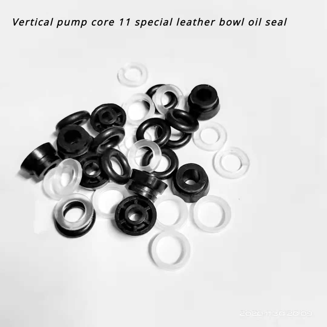 5 Sets Vertical Jack Pump Core Oil Seal Gasket Old-fashioned Leather Bowl 11mm 12mm Car Repair Tool Accessories