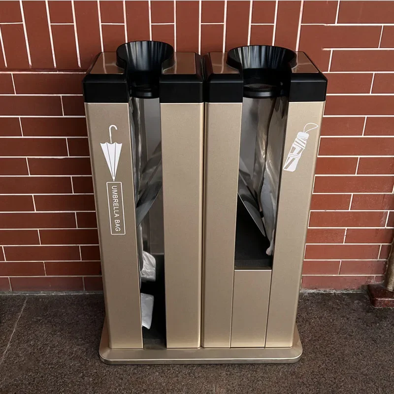 

Dual Wet Umbrella Bag Dispenser with Stainless Steel Body for Long & Short Umbrellas Hotel Lobby