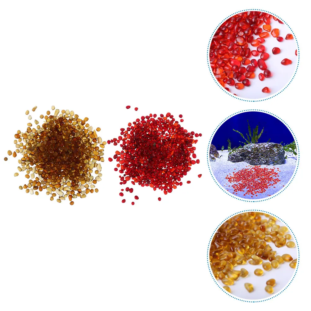 

2 Sets Volcanic Glass Aquarium Gravel Fish Tank Bottom S Cobbles L scaping Terrarium River Gravels Pet Supplies Safe Eco