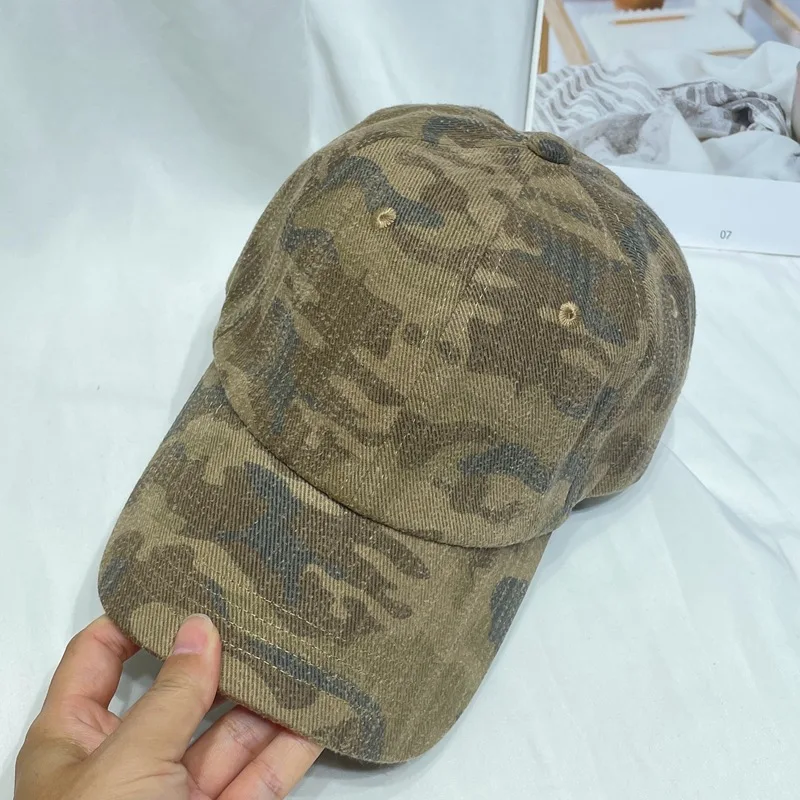 Retro Camo Baseball Caps Men's And Women's Face Small Casual Soft Cap Cap Sun Block Visor Tide KJ202410137