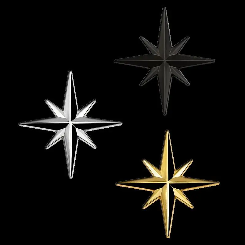 Guide Star 3D Metal Car Badge Emblem Waterproof Self Adhesive Sticker for Auto Exterior Laptop Skateboard Decoration 1Pcs