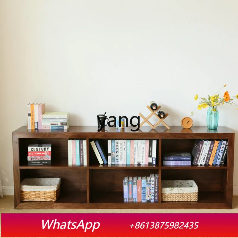 

LH TV cabinet All solid wood floor low cabinet Shelf simple lattice cabinet