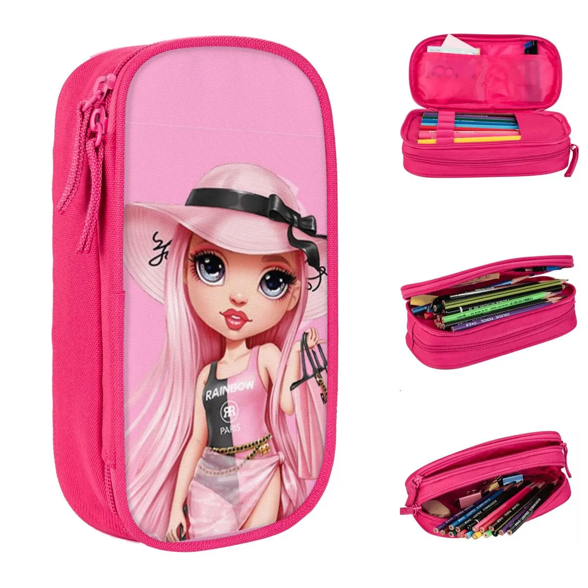 Rainbow High Pacific Coast Bella Parker Pencil Case Pencilcases Pen Box Big Capacity Bags Students School Cosmetic Stationery