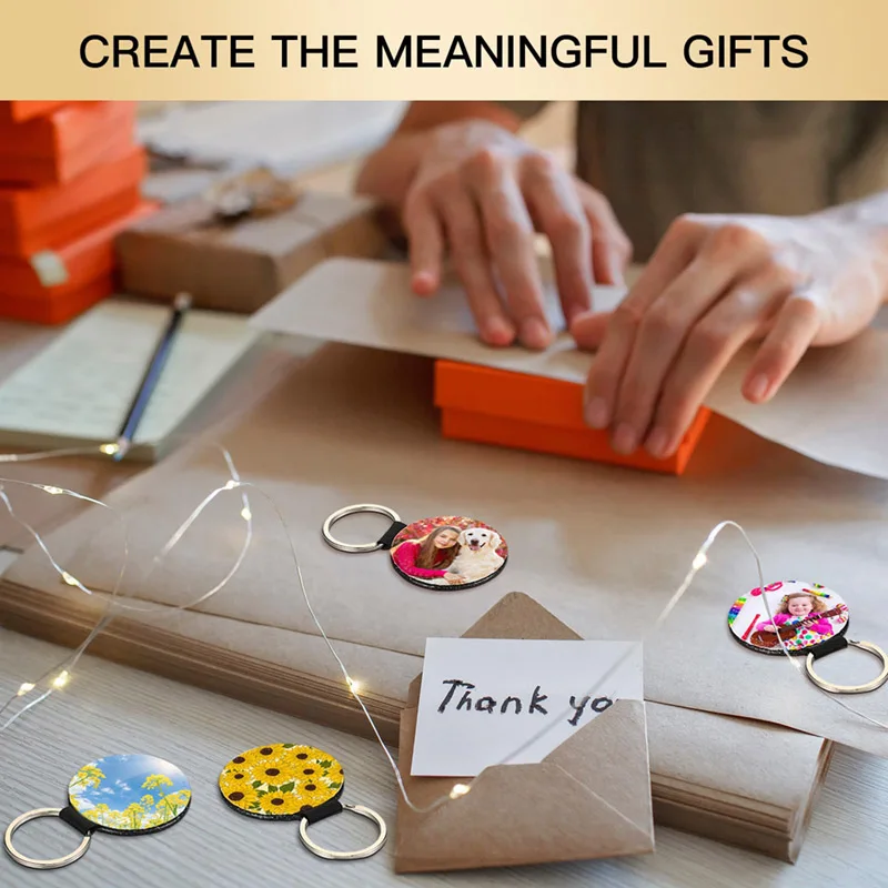 100Pcs Sublimation Blanks Keychain T-shirt Shape PU Leather Keychain DIY Single Sided Heat Transfer Keyring Man Women Crafts