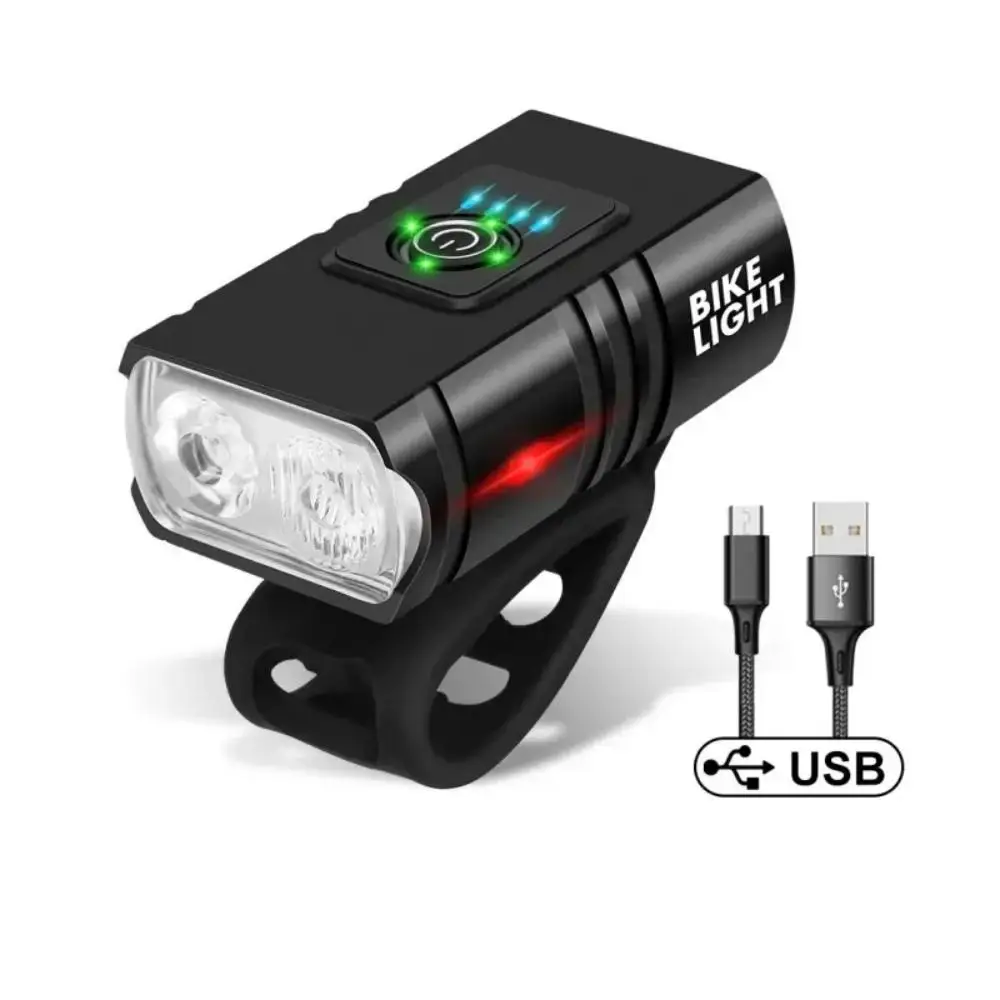 Bike Headlight Light LED Bicycle Lights 6 Modes Type C Rechargeable MTB Flashlight Bicycle Flash Light Cycling Accessories