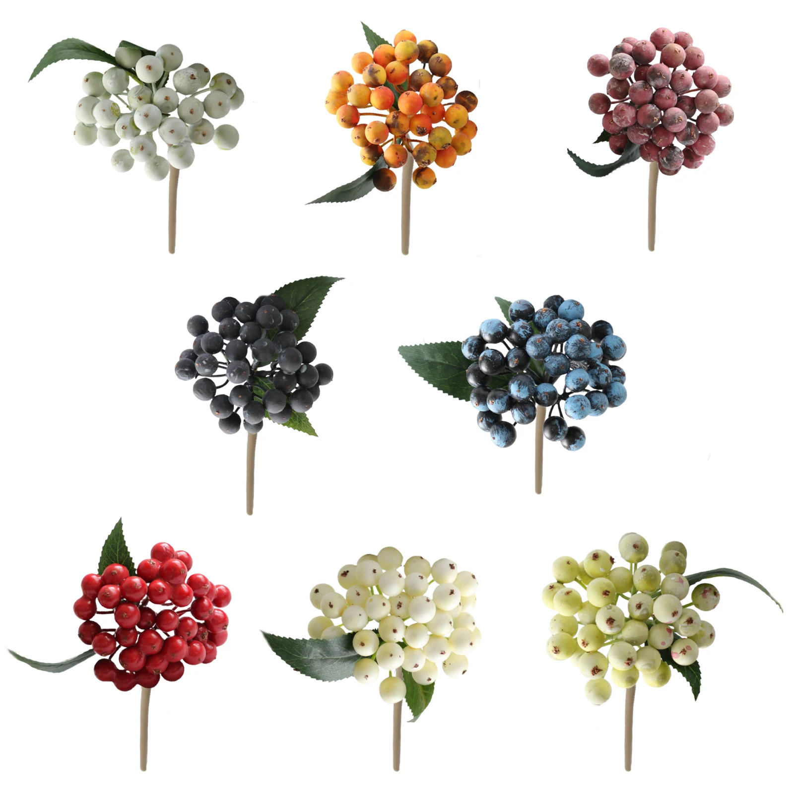 Christmas Berries Small Fruit Bunch Ornaments Artificial Blueberry 8 Colors Eco-Friendly Living Room Home Decoration