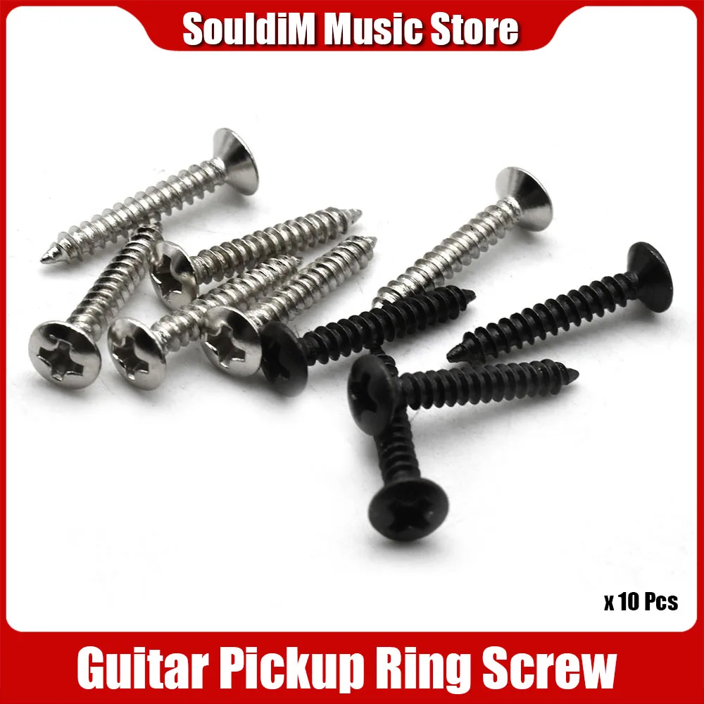 10Pcs Electric Guitar Humbucker Pickup Ring Mounting Screws Guitar Pickup Screws Guitar Accessories 3*20MM