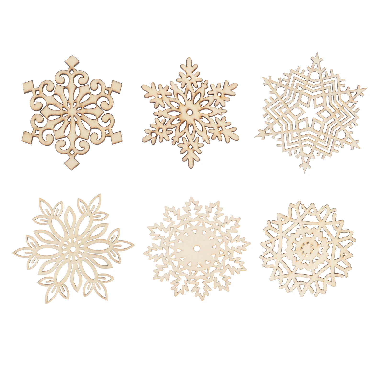 

1Box Beige Wooden Christmas Tree Pendant Premium Wood Material Xmas Hanging Decor for Home Fireplace Wall Window Party Scene