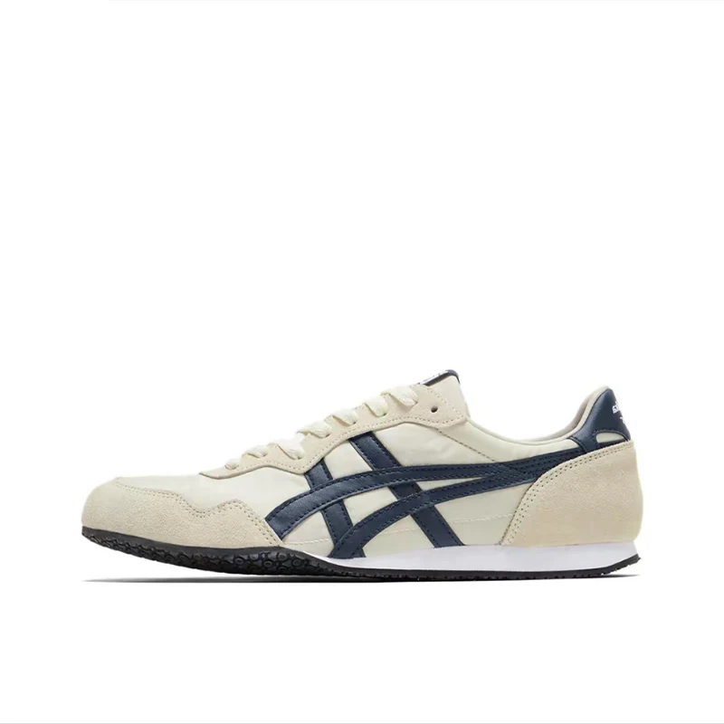 Onitsuka Tiger SERRANO Unisex Beige/Blue Round-Toe Low-Top Sneakers  Non-Slip Durable Comfortable Casual Style 1183B400-200