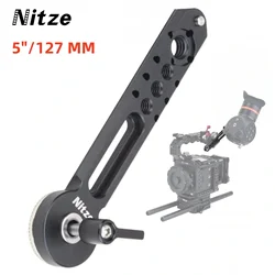 Nitze N49-NR5(5 inch/127mm) Extension Arm Plate NATO Rail to ARRI Rosette Mount w M6 Screw for DSLR Camera Cage EVFs monitors