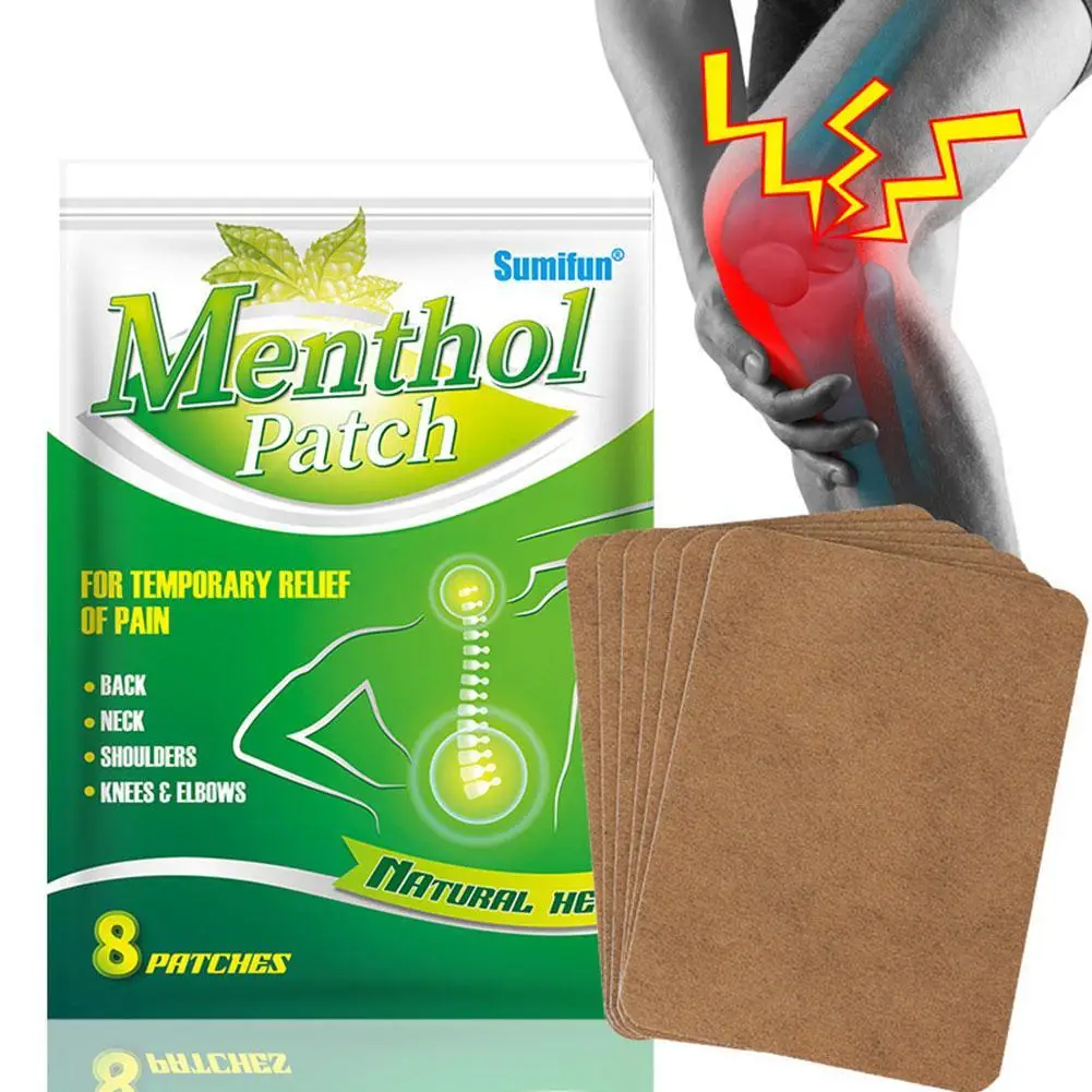 Herbal Mint Joint Patch, Alivia a coluna, Coluna Cervical, Coluna Lombar, Joelhos, Massagem Confortável, Cuidado Conjunto, 8pcs por pacote