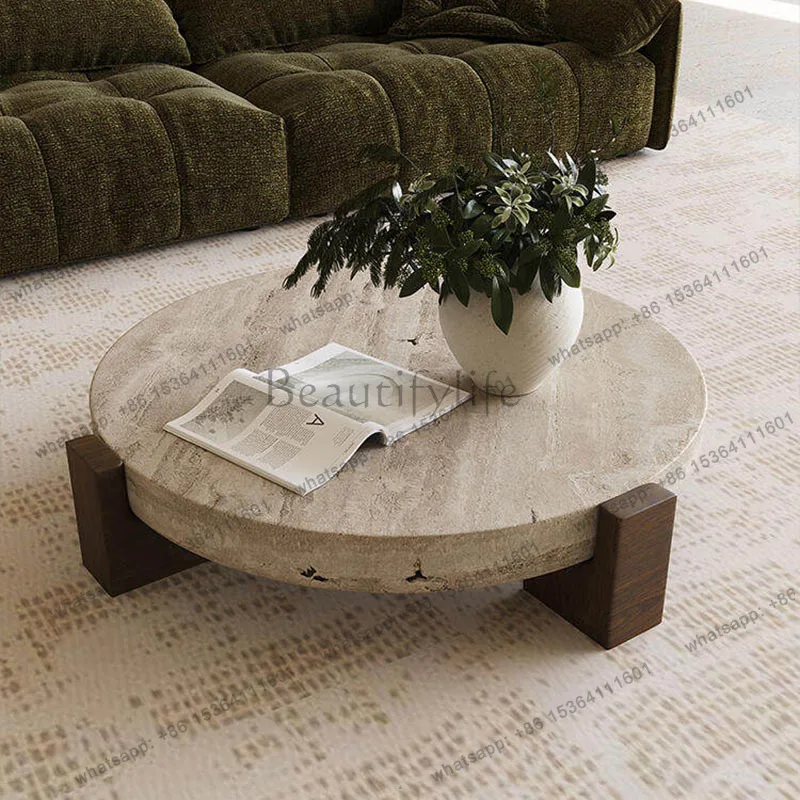 Factory Direct Sales Round Clear Coffee Table Simple Designer Modern Decoration Wood Side Table Unique Aesthetic Meubles Chinese