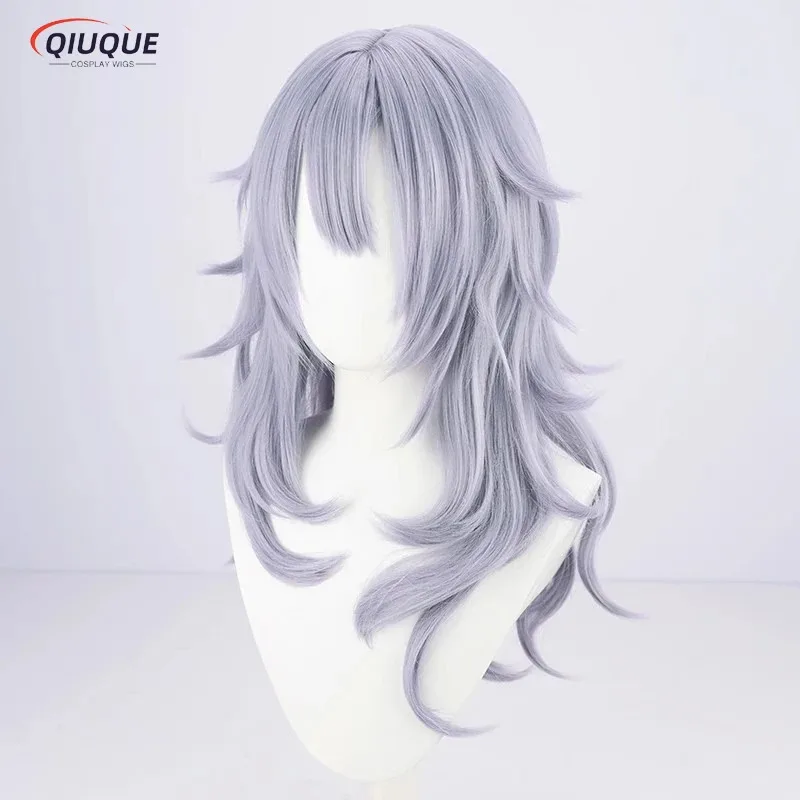 2025 yiyi VTuber NIJISANJI EN Nina Kosaka Cosplay Long Curly Light Purple Heat Resistant Synthetic Hair Wigs + Wig Cap view 3