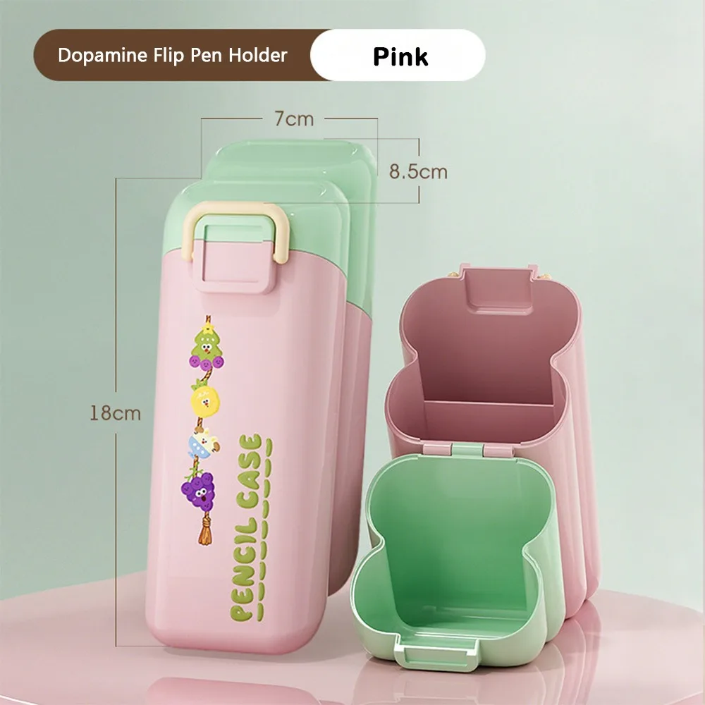 

Новый косой держатель для ручек большой емкости, настольный пенал для хранения с героями мультфильмов, экономит место, креативный контейнер для ручек для студентов