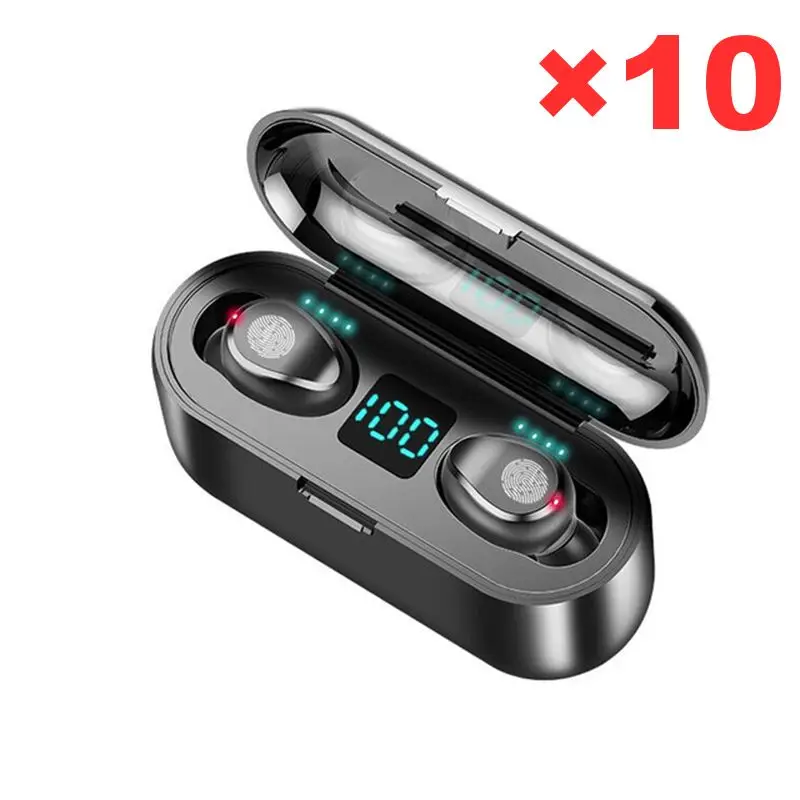Original Wholesale Wireless Earphone Bluetooth Headphones F9 Tws Headset Gamer Hearing Aids Handfree With Mic Earbuds Sale 10pcs