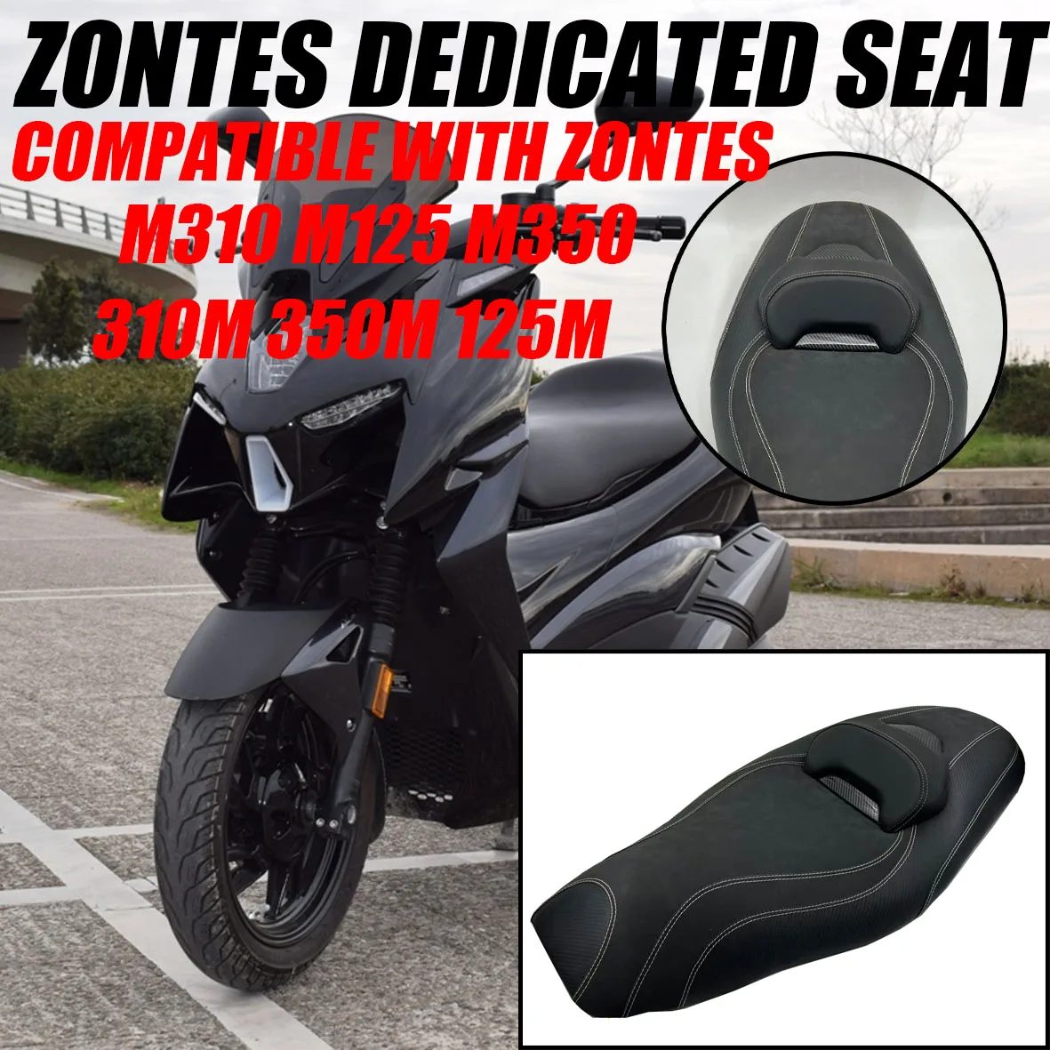

Подушка сиденья подходит для мотоцикла Shengshi M310 M125 M350, встроенная модифицированная поддержка талии, подушка сиденья, модифицированные аксессуары