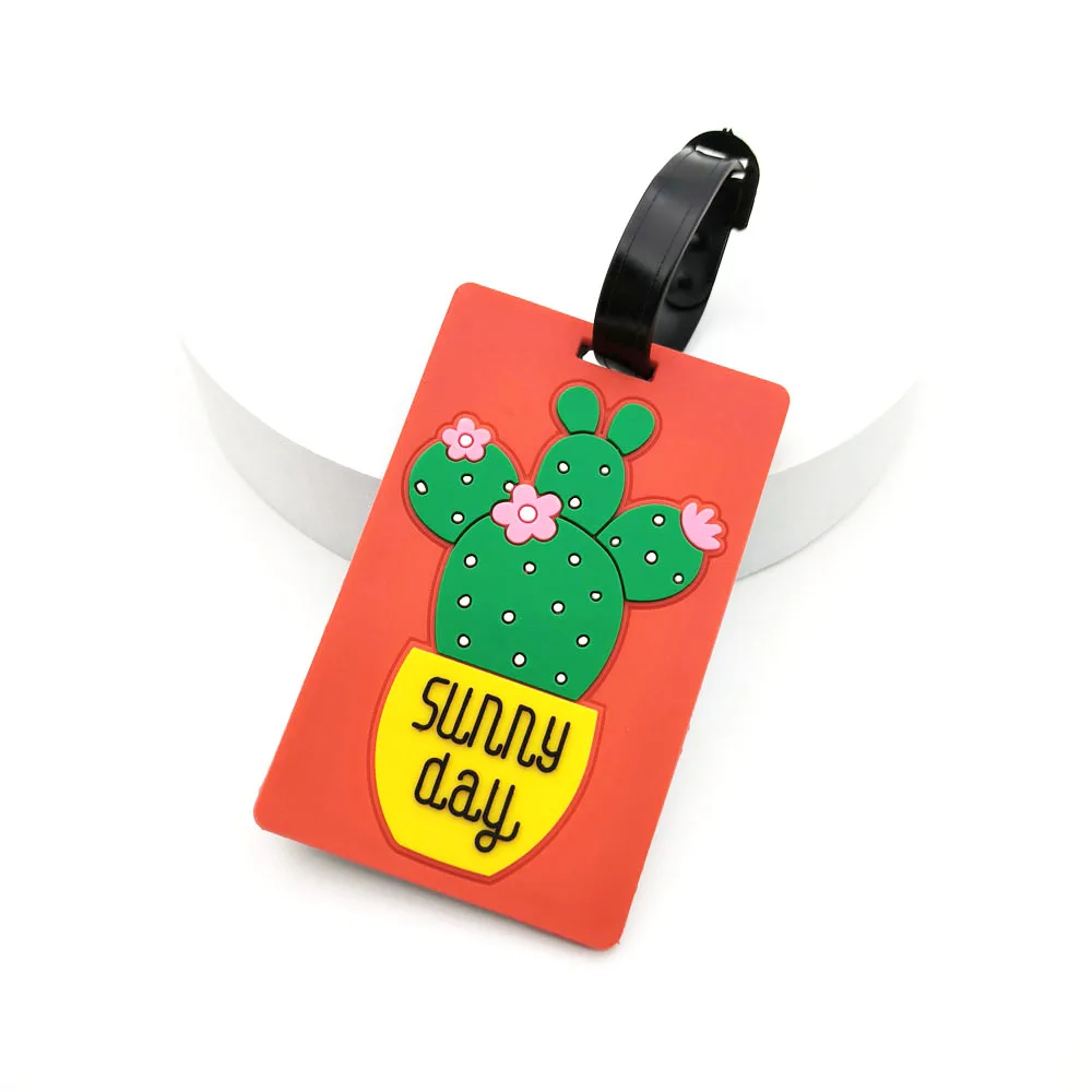 1PC Creative Luggage Tag Cartoon Animal Shaped Rubber Boarding Tag Sloth Panda Silicone Tag Luggage Hang Tag Travel Accessories