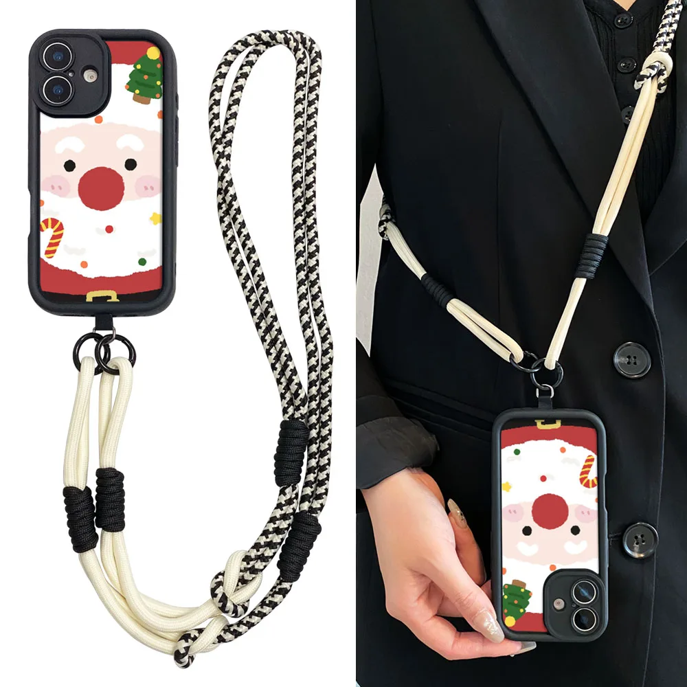 قضية الهاتف لسامسونج A56 55 36 26 16 06 15 35 25 54 34 24 73 53 71 51 31 72 52 32 14 12 17 07 عيد الميلاد Crossbody الحبل #3