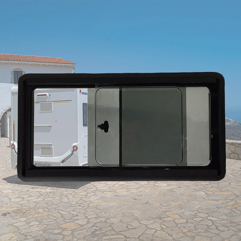 

RV sliding window flat push side sliding window Datong IVECO Quanshun tempered glass window shading anti-mosquito