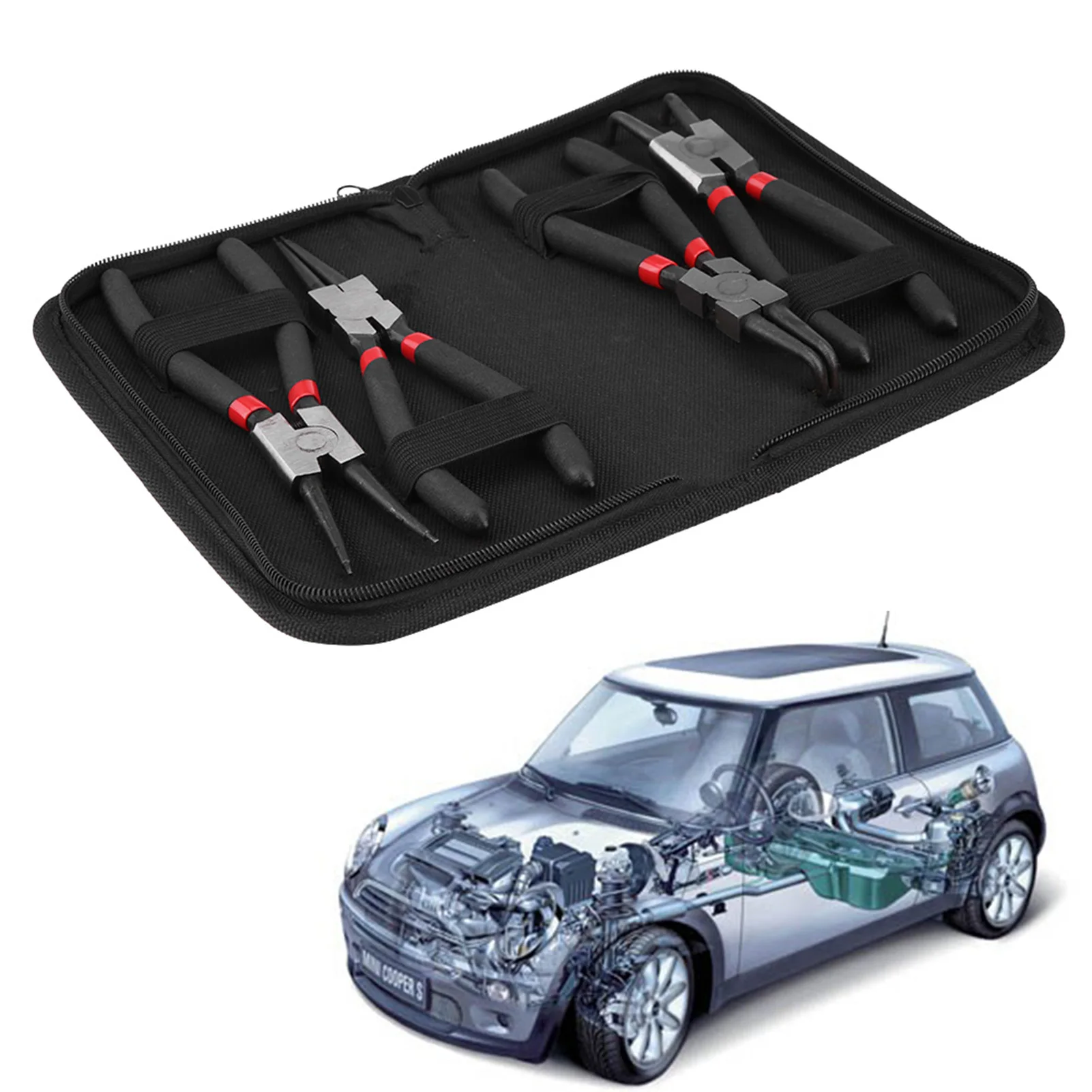 

7inch Circlip Plier Internal External Bent Straight Snap Ring Circlip Pliers Tool Snap Ring Circlip Plier Circlip Plier Set