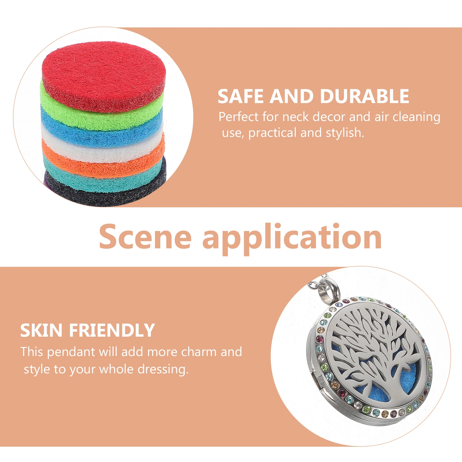 

1Set Essential Oil Diffuser Necklace Aromatherapy Pendant Tone Tree Modeling Jewelry for Neck Decor Air Cleaning