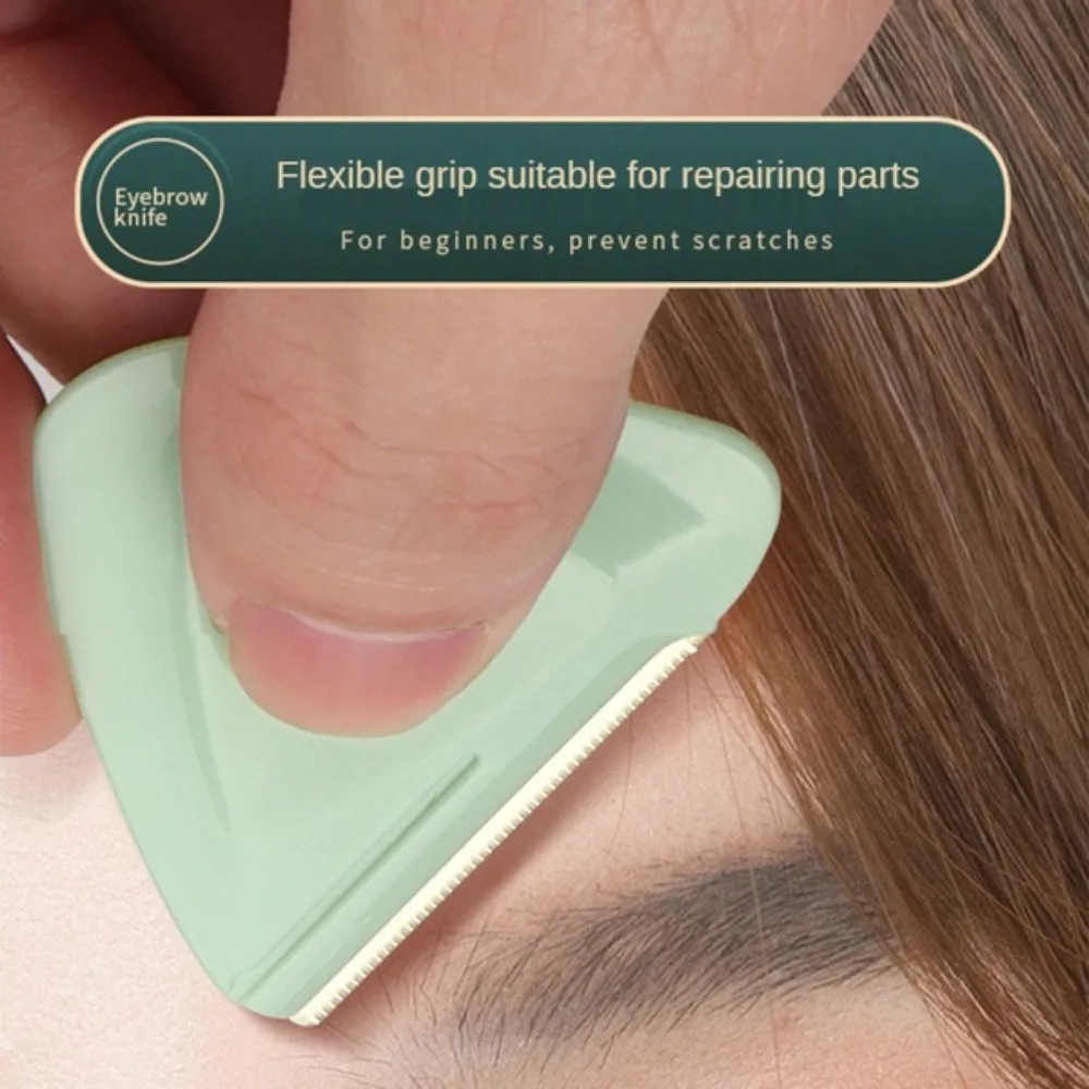 Rasoio per sopracciglia 2 pezzi - Coltello da barba triangolare per viso e sopracciglia - Taglio indolore sicuro e portatile (colore casuale)