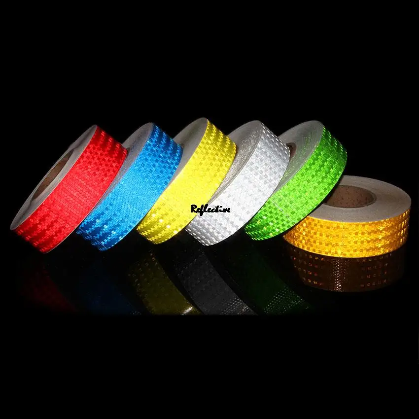 

5cm*25m High Reflection Honeycomb Reflective Film Self-adhsive Warning Conspicuity Tape White Red Fluorescent Reflector Stickers