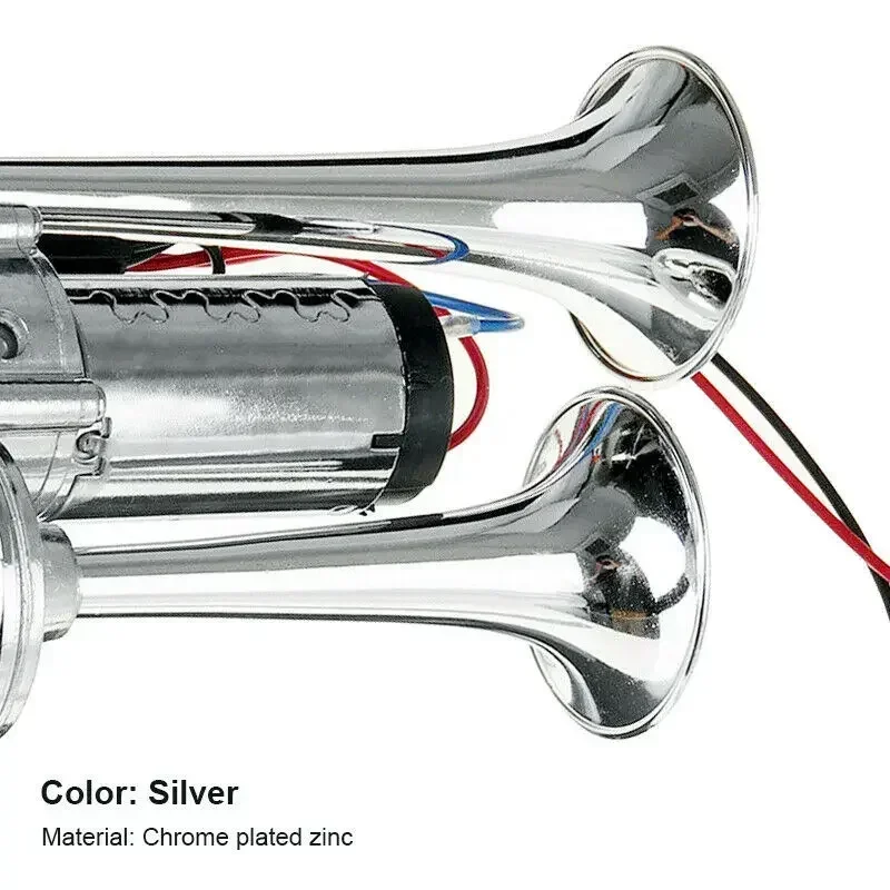

12V 600DB Upgraded Air Horn Dual Trumpet, Super loud horn kit with High-Pressure Compressor for Cars, SUVs, Trucks, Boats, Motor