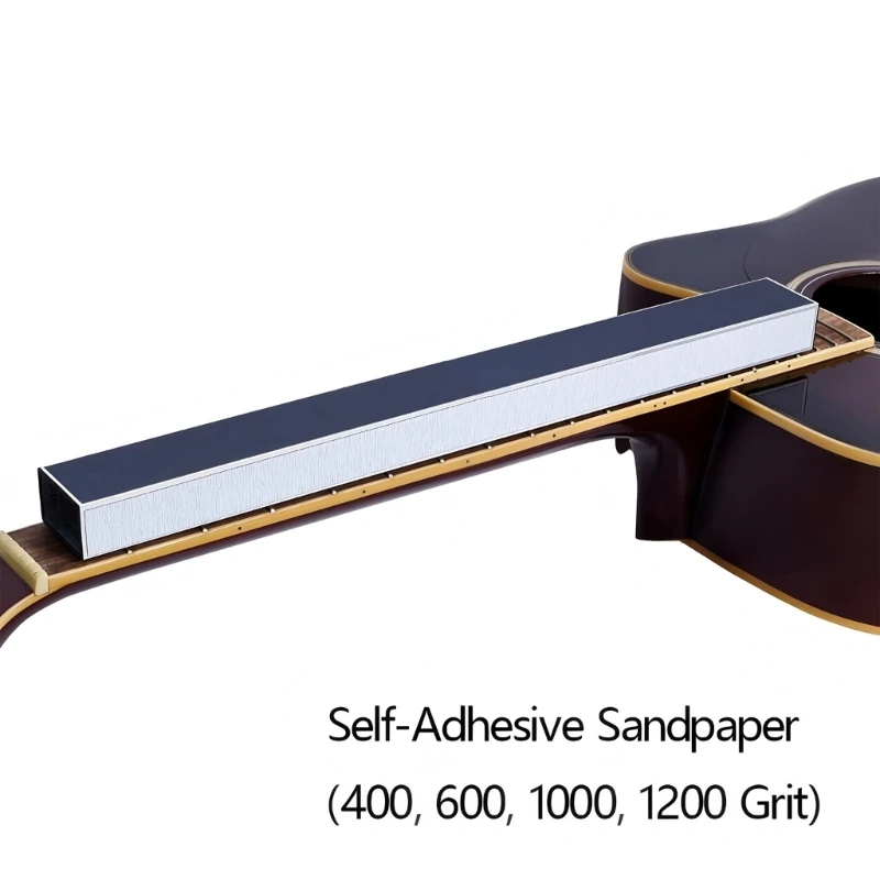 Q39E 400mm Aluminum Fret Sanding Beam Includes Sandpapers Fret Leveler Suitable for Guitar Neck Leveling and Polishing